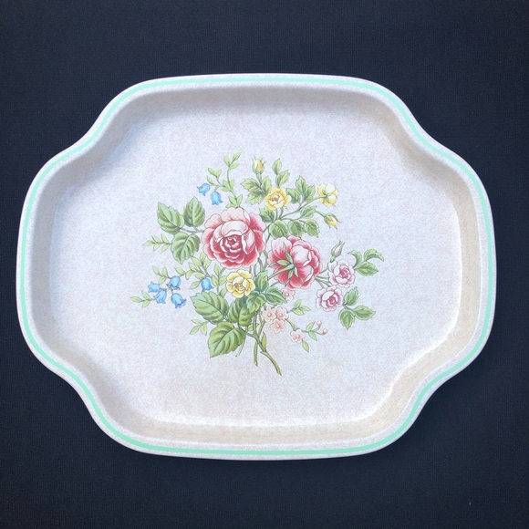 Vintage Avon Floral Metal Tray - Made in England - Picture 11 of 11